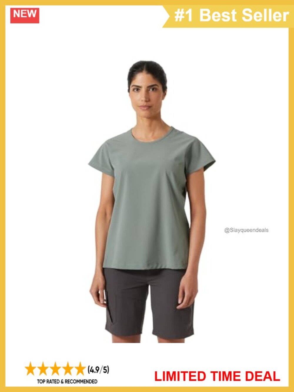 Women's Thalia Summer Top Recycled Materials Crew Neck Pullover T-Shirt